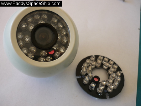 Picture of a CCTV camera ball and replacement IR Array