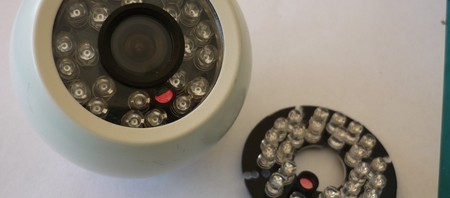 Picture of a CCTV camera ball and replacement IR Array