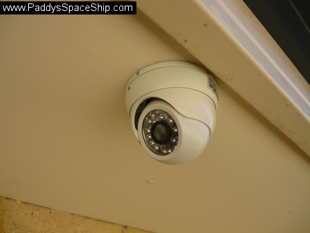 Picture of a Vandal-proof camera mounted in the house eave